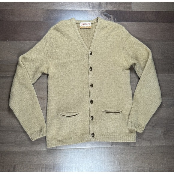 Vintage 60s 70s Jantzen Mohair Cardigan Kurt Cobain Sweater Adult XL Wool USA - Picture 1 of 10